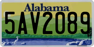 AL license plate 5AV2089