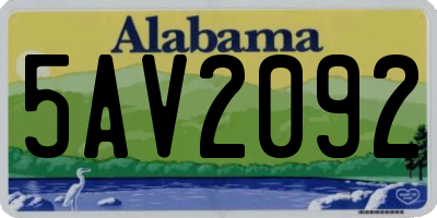 AL license plate 5AV2092