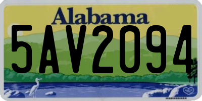 AL license plate 5AV2094