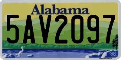 AL license plate 5AV2097