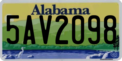 AL license plate 5AV2098