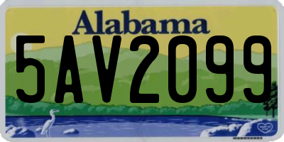 AL license plate 5AV2099