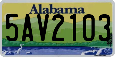AL license plate 5AV2103