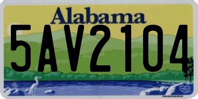 AL license plate 5AV2104
