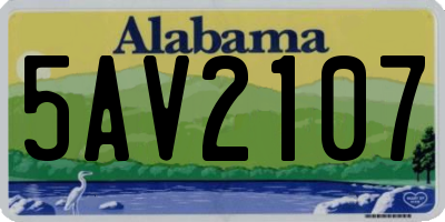 AL license plate 5AV2107