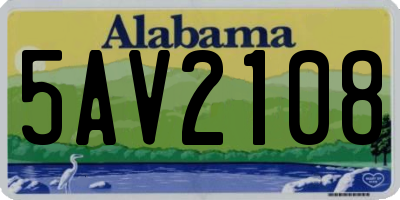 AL license plate 5AV2108