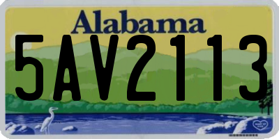 AL license plate 5AV2113
