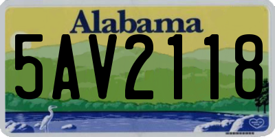 AL license plate 5AV2118