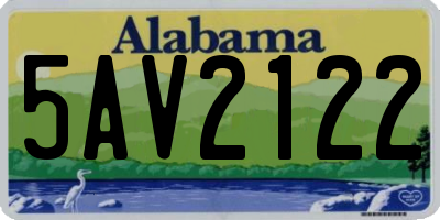 AL license plate 5AV2122