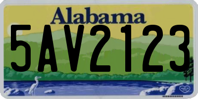AL license plate 5AV2123
