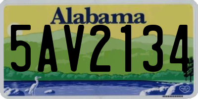 AL license plate 5AV2134