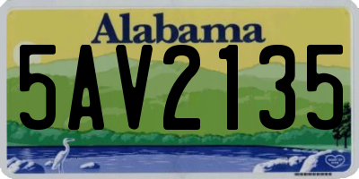 AL license plate 5AV2135