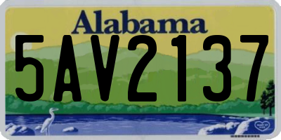 AL license plate 5AV2137