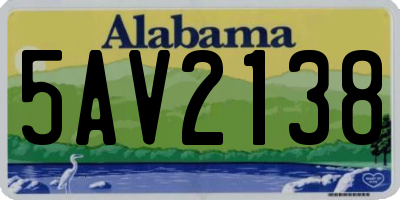 AL license plate 5AV2138