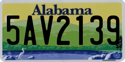 AL license plate 5AV2139