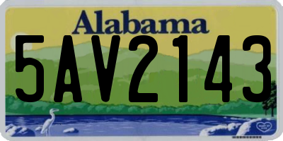 AL license plate 5AV2143
