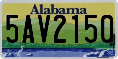 AL license plate 5AV2150