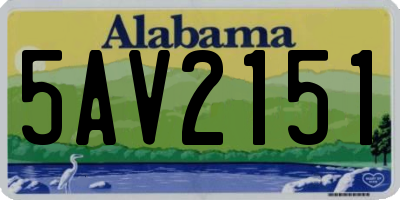 AL license plate 5AV2151