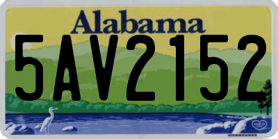 AL license plate 5AV2152