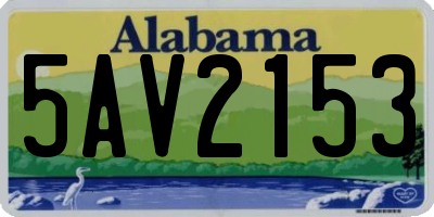AL license plate 5AV2153