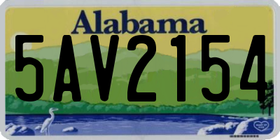 AL license plate 5AV2154