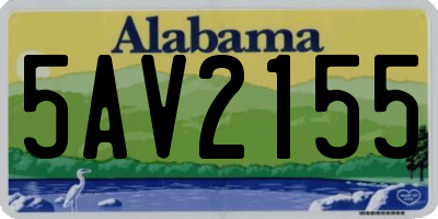 AL license plate 5AV2155