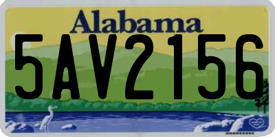 AL license plate 5AV2156