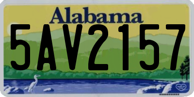 AL license plate 5AV2157