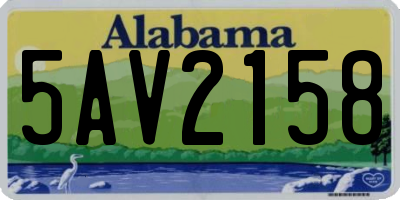 AL license plate 5AV2158