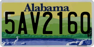 AL license plate 5AV2160