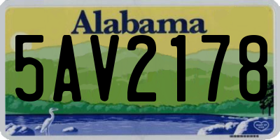 AL license plate 5AV2178