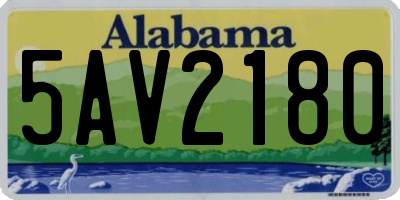 AL license plate 5AV2180