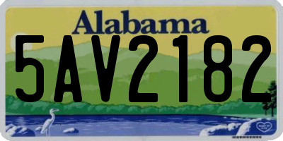 AL license plate 5AV2182