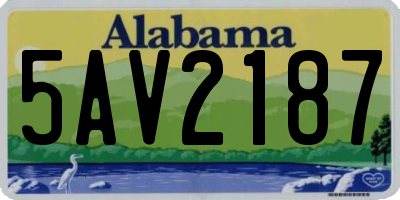 AL license plate 5AV2187