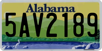 AL license plate 5AV2189