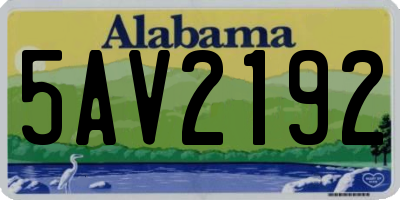 AL license plate 5AV2192