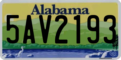 AL license plate 5AV2193