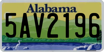 AL license plate 5AV2196