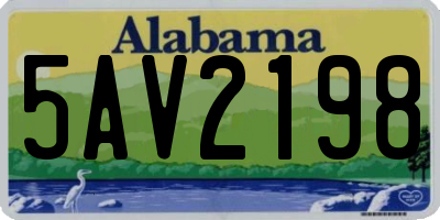 AL license plate 5AV2198