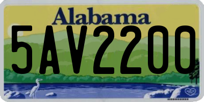 AL license plate 5AV2200