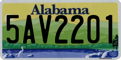 AL license plate 5AV2201