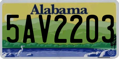 AL license plate 5AV2203