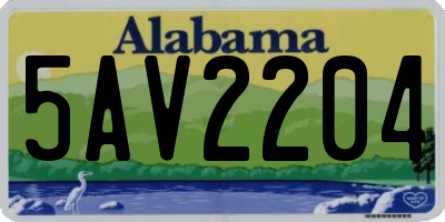 AL license plate 5AV2204