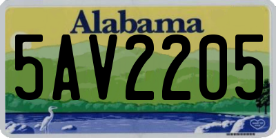 AL license plate 5AV2205