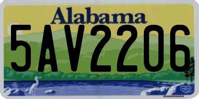 AL license plate 5AV2206