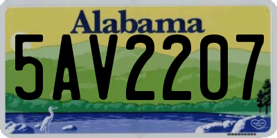 AL license plate 5AV2207