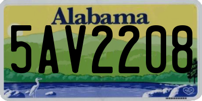 AL license plate 5AV2208