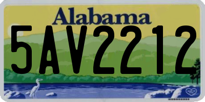 AL license plate 5AV2212