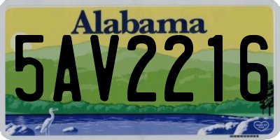 AL license plate 5AV2216