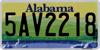 AL license plate 5AV2218